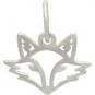 Sterling Silver Fox Charm - Animal Charm 15x14mm