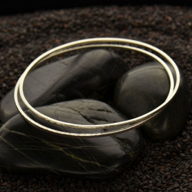 Sterling Silver Bangle Bracelet - Square Wire