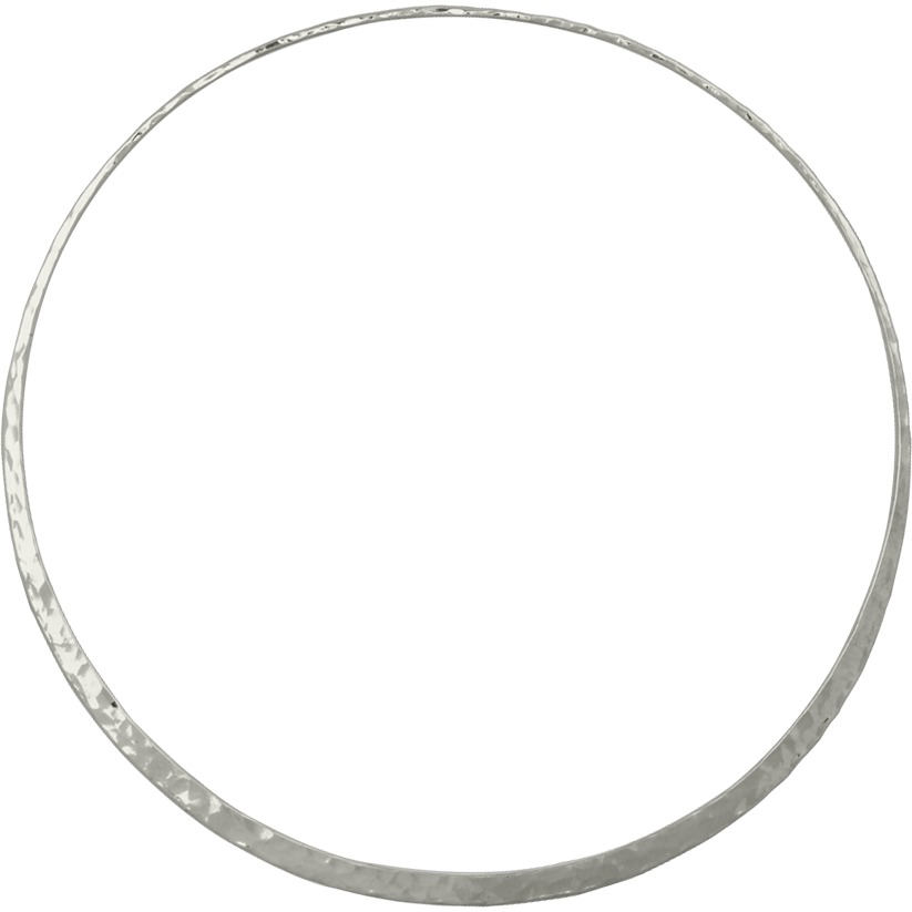 Sterling Silver Bangle Bracelet - Hammered Eclipse