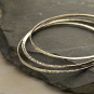 Sterling Silver Bangle Bracelet - Hammered Eclipse