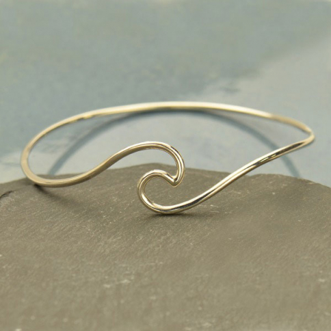 Sterling Silver Wave Bracelet - Beach Jewelry