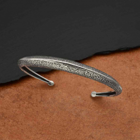 Sterling Silver Ridged Bracelet with Texture