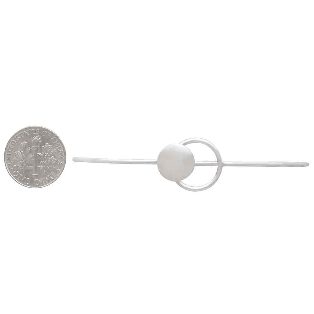 Sterling Silver Circle and Dot Hook and Eye Bracelet 55x62mm