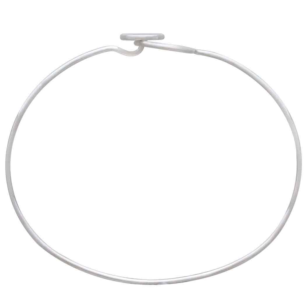Sterling Silver Circle and Dot Hook and Eye Bracelet 55x62mm