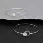 Sterling Silver Circle and Dot Hook and Eye Bracelet 55x62mm