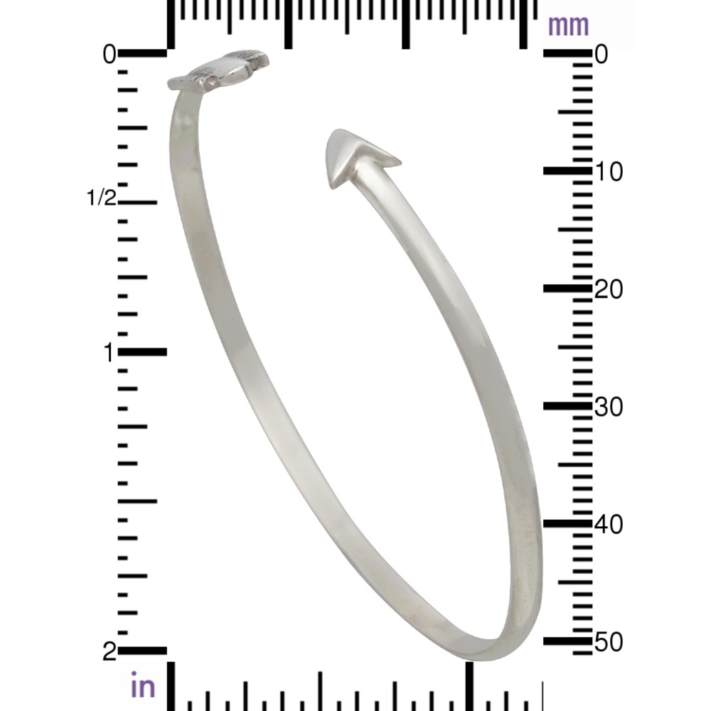 Sterling Silver Cuff Bracelet - Adjustable Arrow