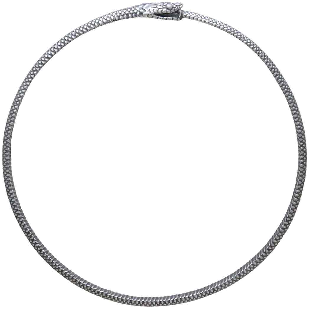Sterling Silver Ouroboros Bangle Bracelet