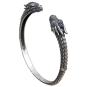 Sterling Silver Dragon Cuff Bracelet Three Quarter View