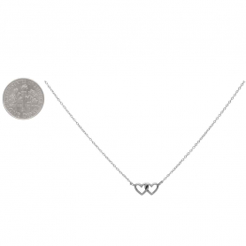 Sterling Silver Linked Heart Necklace 18 Inch