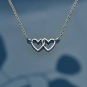 Sterling Silver Linked Heart Necklace 18 Inch
