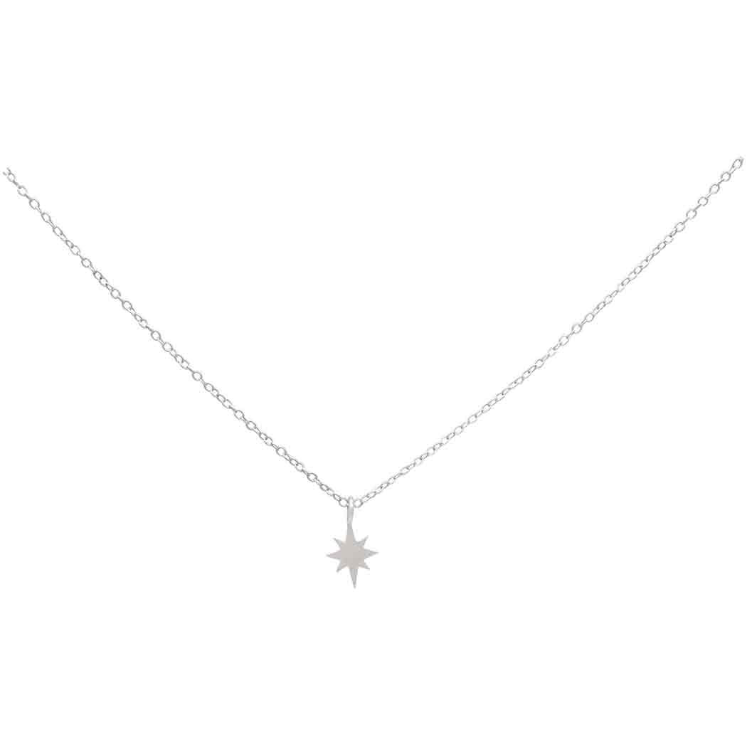 Sterling Silver North Star Necklace 18 Inch