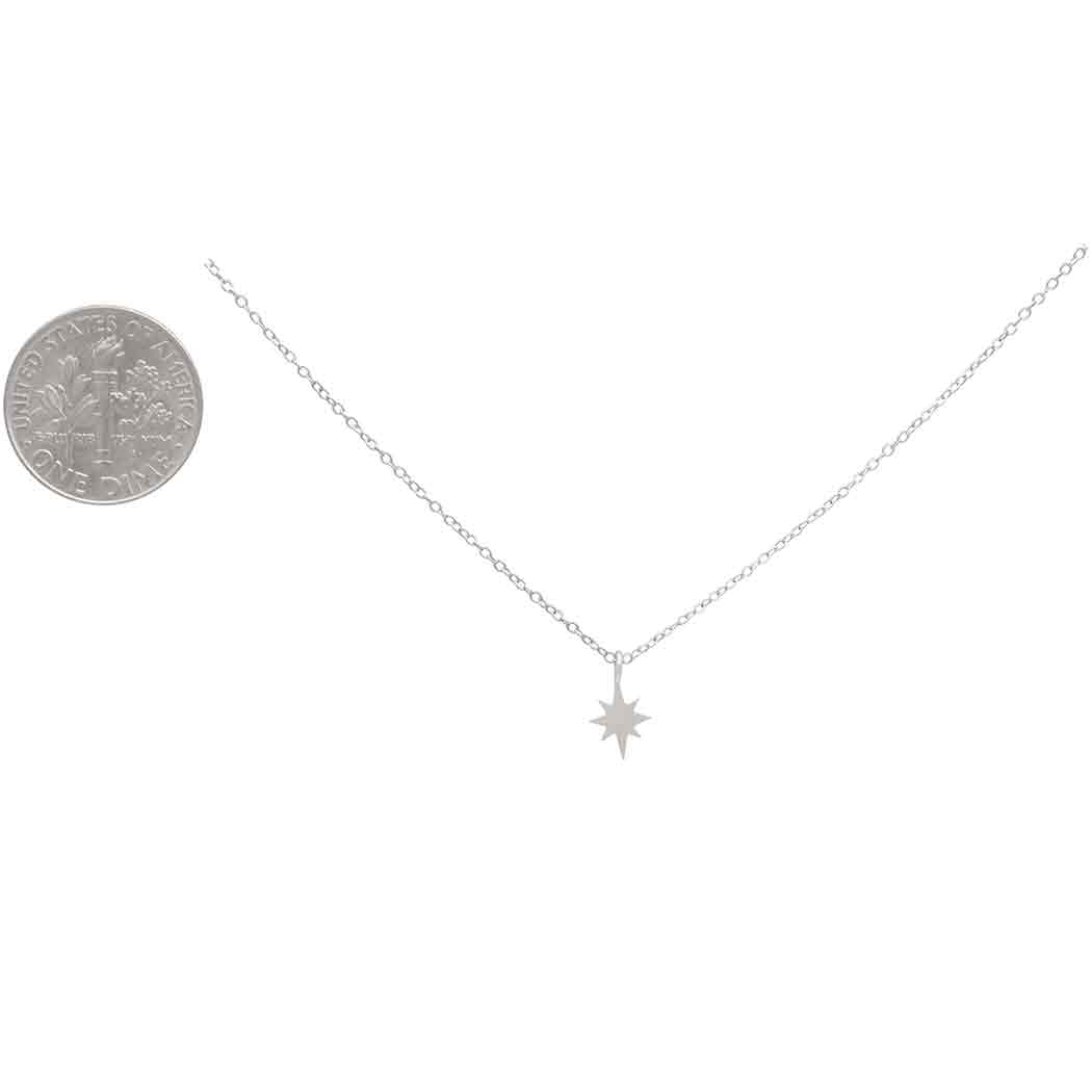 Sterling Silver North Star Necklace 18 Inch