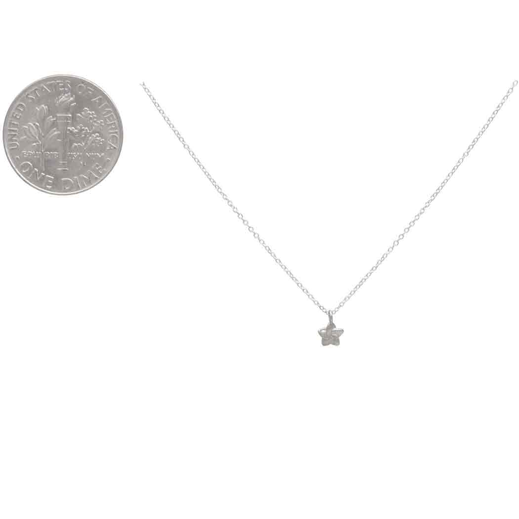 Sterling Silver Forget Me Not Necklace 18 Inch