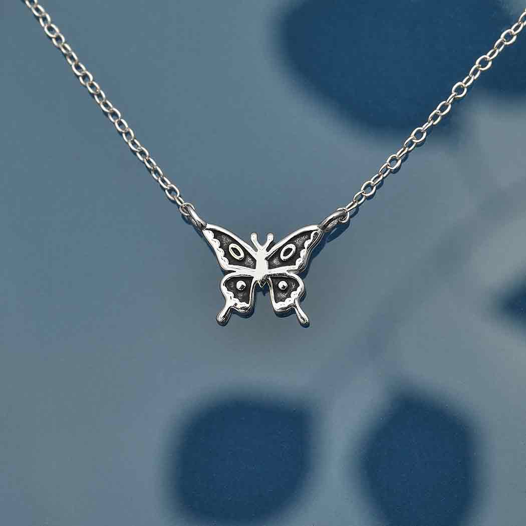 Sterling Silver Butterfly Necklace 18 Inch