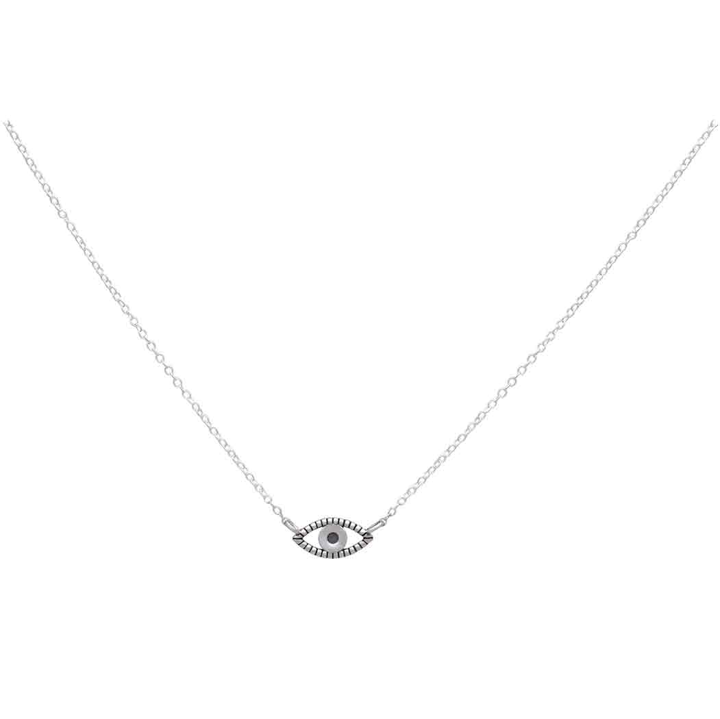 Sterling Silver All Seeing Eye Necklace 18 Inch