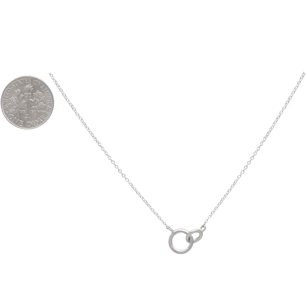 Sterling Silver Linked Circles Necklace 18 Inch