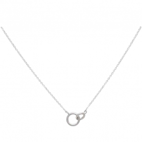 Sterling Silver Linked Circles Necklace 18 Inch