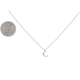 Sterling Silver Crescent Moon Necklace 18 Inch