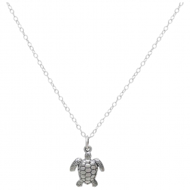 Sterling Silver Sea Turtle Charm Necklace
