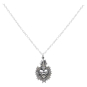 Sterling Silver Flaming Sacred Heart Necklace Front View