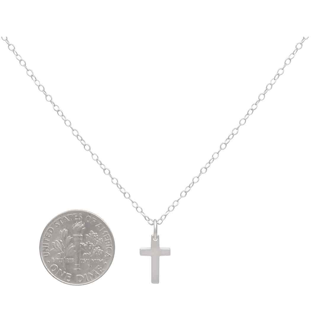 Sterling Silver 18 Inch Cross Necklace