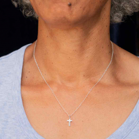 Sterling Silver 18 Inch Cross Necklace