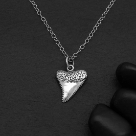 Sterling Silver Shark Tooth Charm Necklace