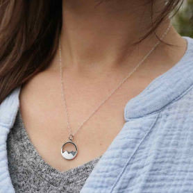 Sterling Silver 18 Inch Mountain Necklace
