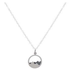 Sterling Silver 18 Inch Mountain Necklace