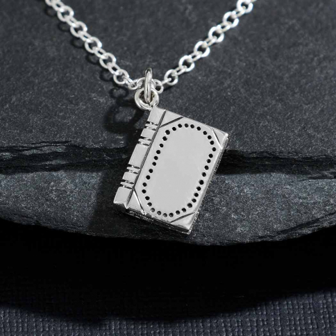 Sterling Silver Book Necklace