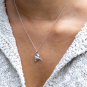 Sterling Silver 18 Inch Stingray Charm Necklace on neck
