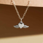 Sterling silver heart necklace with wings