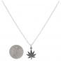 Sterling Silver 18 Inch Pot Leaf Charm Necklace