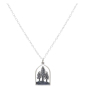 Sterling Silver Dimensional Pine Tree Forest Necklace Front View