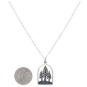 Sterling Silver Dimensional Pine Tree Forest Necklace with Dime