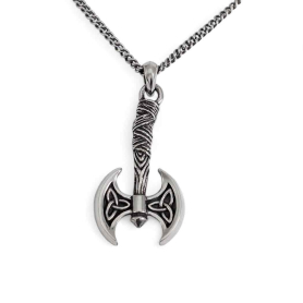 Men's Necklace Sterling Silver Viking Axe 22 Inch