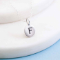 Sterling Silver Letter Charm Necklaces Initial F