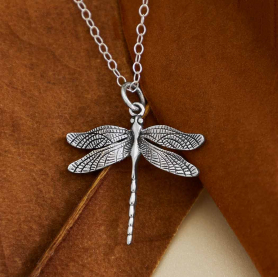 Sterling Silver 18 Inch Dragonfly Charm Necklace