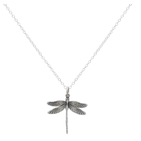 Sterling Silver 18 Inch Dragonfly Charm Necklace