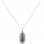 Sterling Silver 18 Inch Oval Pine Tree Necklace