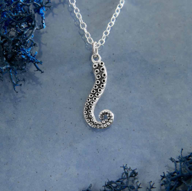 Sterling Silver 18 Inch Octopus Tentacle Necklace