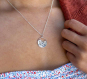 Sterling Silver 18 Inch Hiking Girl Necklace on neck