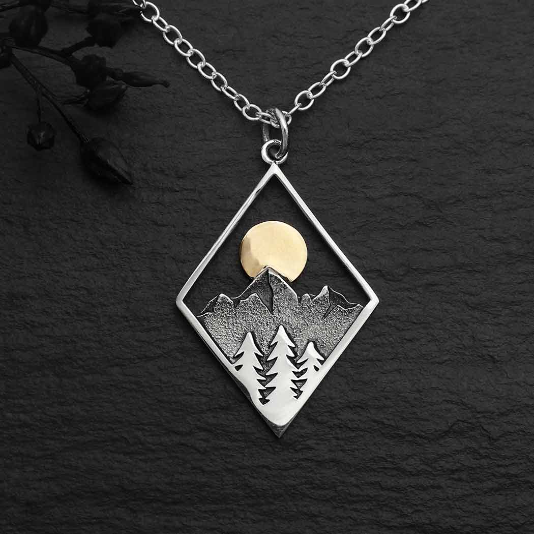 Mountain Scape Earth Clay Necklace | The Montana Scene