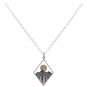 Sterling Silver 18 Inch Mountain Necklace with Bronze Sun