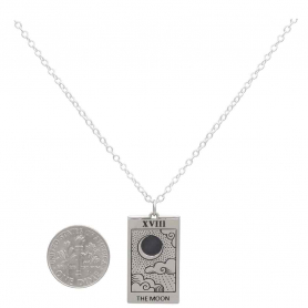 Sterling Silver 18 Inch Moon Tarot Card Necklace