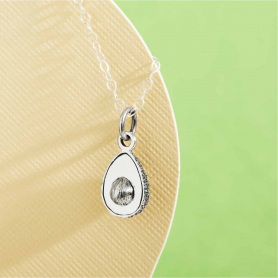 Sterling Silver 18 Inch Avocado Charm Necklace