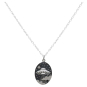 Sterling Silver 18 Inch UFO in Clouds Necklace