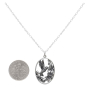 Sterling Silver 18 Inch Flowers and Hummingbird Necklace with Dime