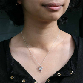 Sterling Silver Luna Moth 18 Inch Charm Necklace