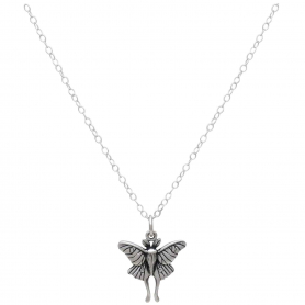 Sterling Silver Luna Moth 18 Inch Charm Necklace